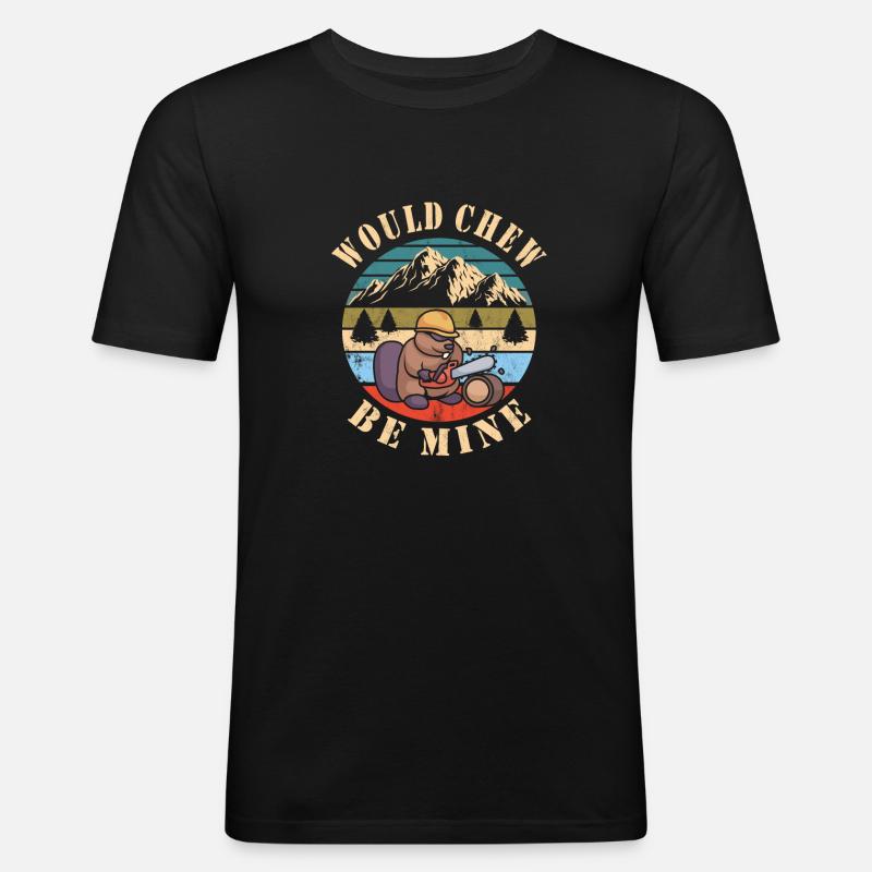 Biber - Männer Slim Fit T-Shirt - Schwarz