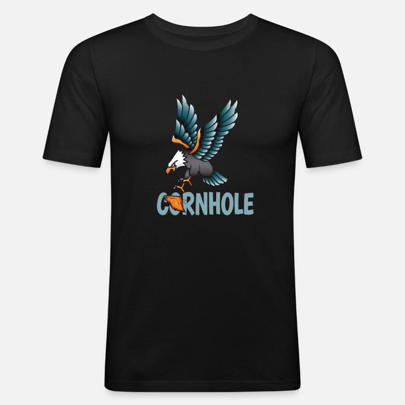 Cornhole - Männer Slim Fit T-Shirt - Schwarz