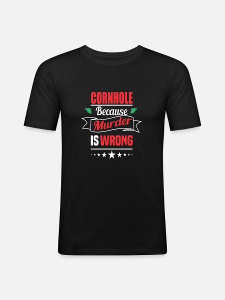 Cornhole - T-shirt près du corps Homme - noir