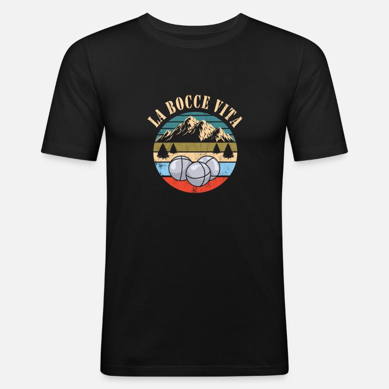 Bocce - Männer Slim Fit T-Shirt - Schwarz