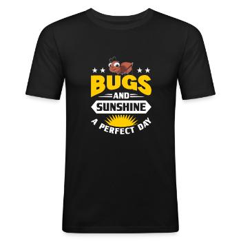 Insectes - T-shirt près du corps Homme - noir - Devant - Nik (191cm)