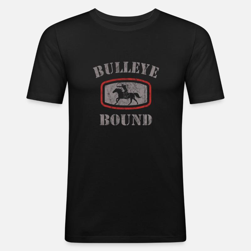 Horseback Archery - Männer Slim Fit T-Shirt - Schwarz