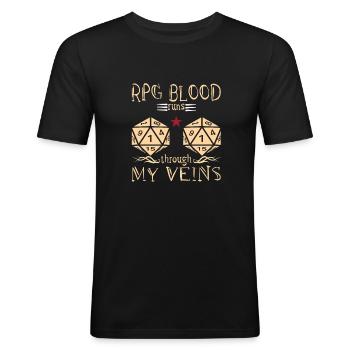 Jeu de rôle - T-shirt près du corps Homme - noir - Devant - Nik (191cm)
