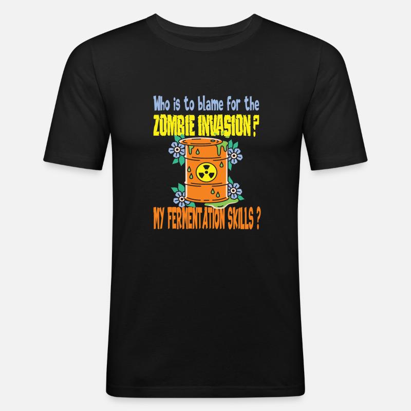 Fermentation - Männer Slim Fit T-Shirt - Schwarz