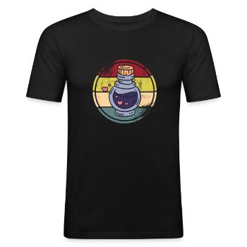 Fermentation - Männer Slim Fit T-Shirt - Schwarz - Vorne - Nik (191cm)