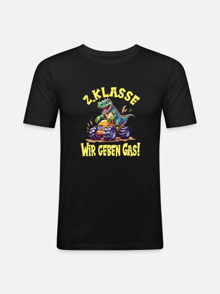 Schuljahr 2 - Männer Slim Fit T-Shirt - Schwarz