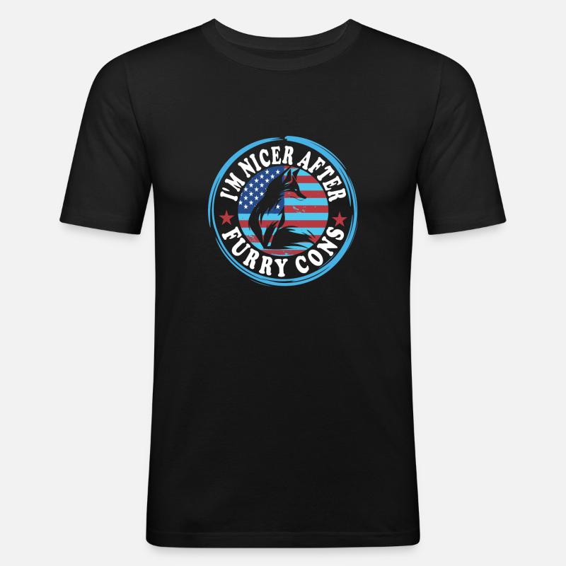 Furry Fandom - Männer Slim Fit T-Shirt - Schwarz