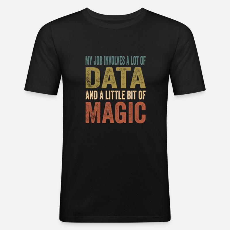 Daten Analytiker Datenschutz Beauftragter - Männer Slim Fit T-Shirt - Schwarz
