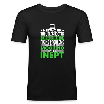 Network Engineer - Men's Slim Fit T-Shirt - black - Front - Nik (191cm)