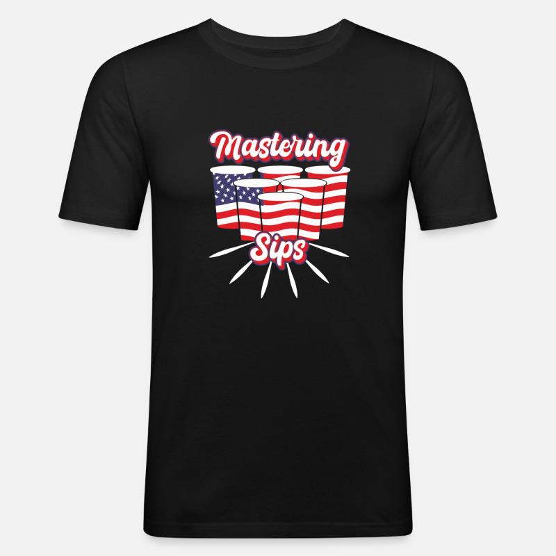 Trinkspiel - Männer Slim Fit T-Shirt - Schwarz