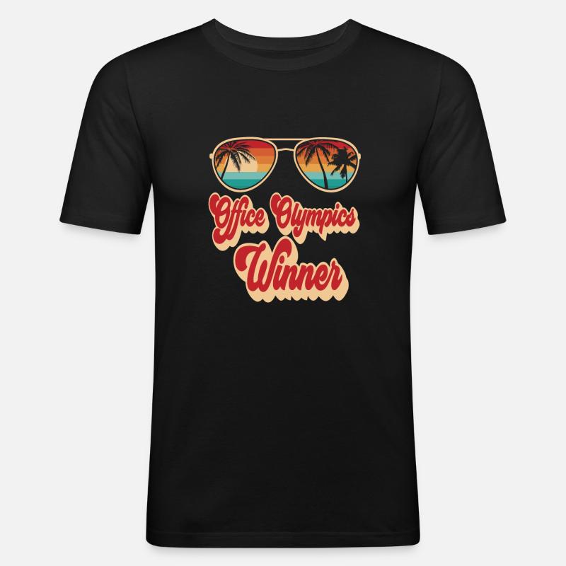 Büro - Männer Slim Fit T-Shirt - Schwarz