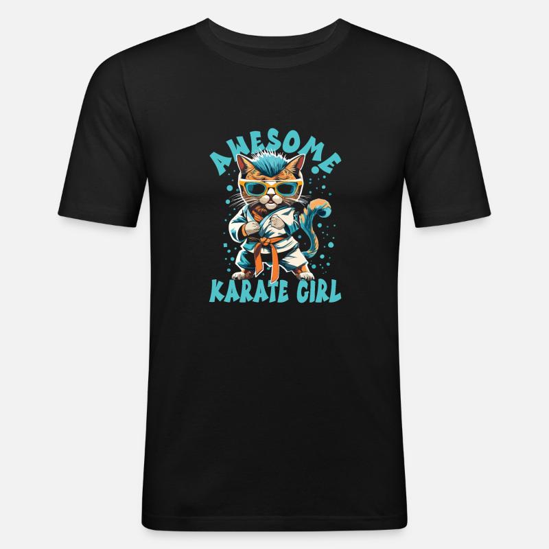 Karate - Männer Slim Fit T-Shirt - Schwarz
