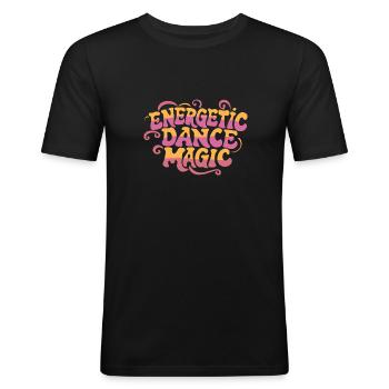 Festival - Männer Slim Fit T-Shirt - Schwarz - Vorne - Nik (191cm)