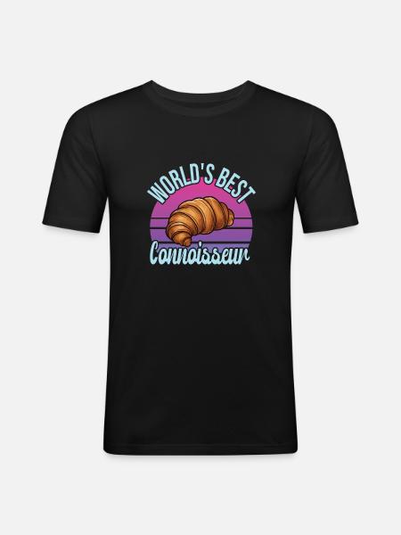 French food - Men's Slim Fit T-Shirt - black