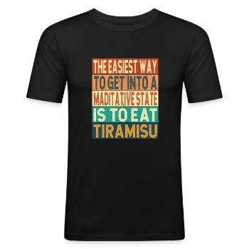 Cuisine italienne - T-shirt près du corps Homme - noir - Devant - Nik (191cm)