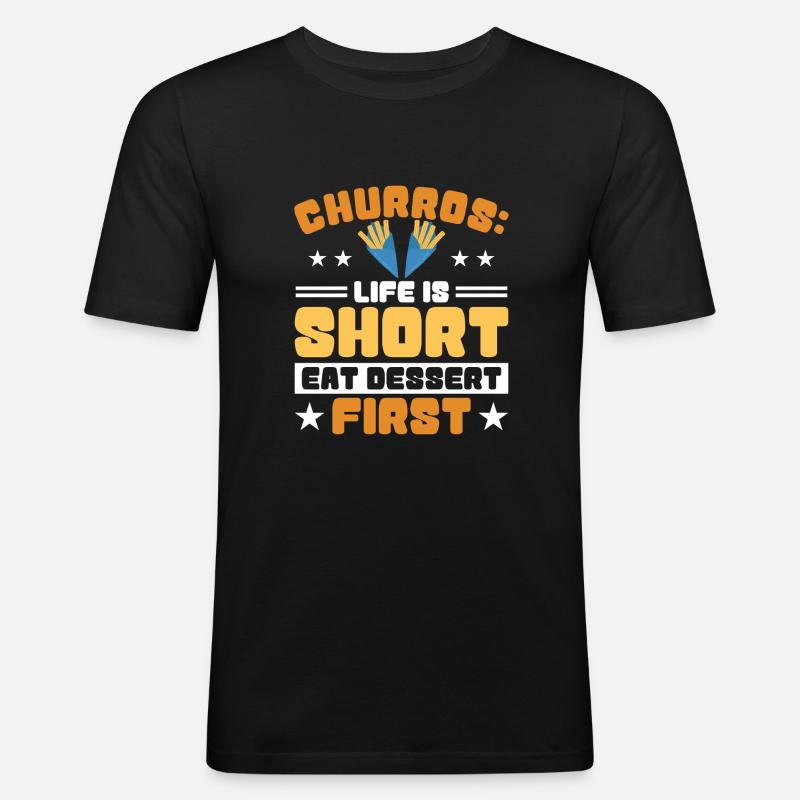 Spanisches Essen - Männer Slim Fit T-Shirt - Schwarz