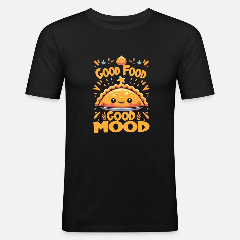 Spanisches Essen - Männer Slim Fit T-Shirt - Schwarz