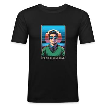 Psychologist - Men's Slim Fit T-Shirt - black - Front - Nik (191cm)