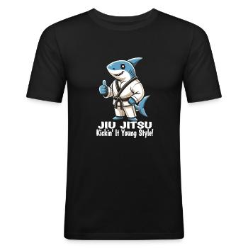 Jiu Jitsu - Men's Slim Fit T-Shirt - black - Front - Nik (191cm)