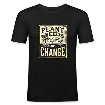 Jardin - T-shirt près du corps Homme - noir - Devant - Nik (191cm)