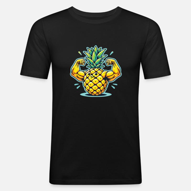 Früchtchen - Männer Slim Fit T-Shirt - Schwarz