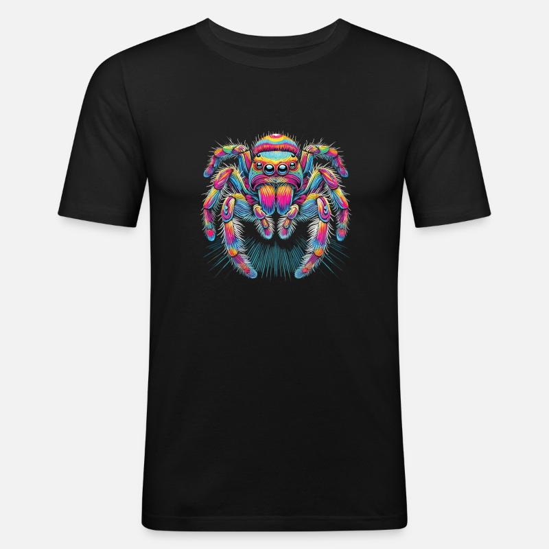 Spinne - Männer Slim Fit T-Shirt - Schwarz