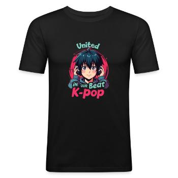 K-Pop - T-shirt près du corps Homme - noir - Devant - Nik (191cm)