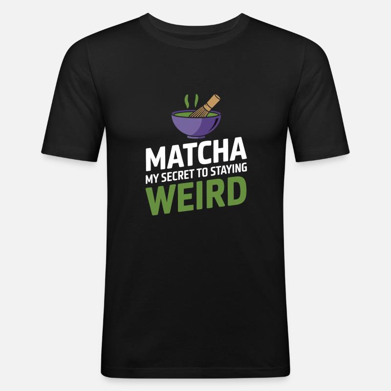 Matcha - Männer Slim Fit T-Shirt - Schwarz