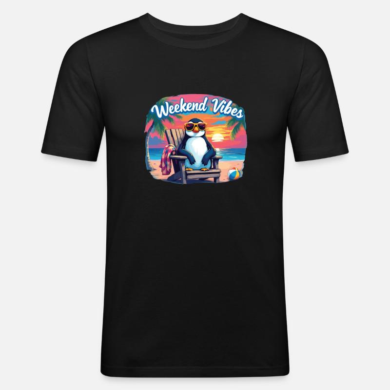 Wochenende - Männer Slim Fit T-Shirt - Schwarz