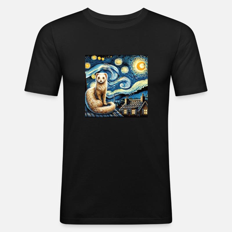 Frettchen - Männer Slim Fit T-Shirt - Schwarz