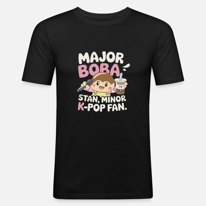 K pop and bubble tea - Men's Slim Fit T-Shirt - black