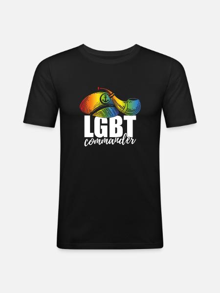 LGBT Anführer - Männer Slim Fit T-Shirt - Schwarz