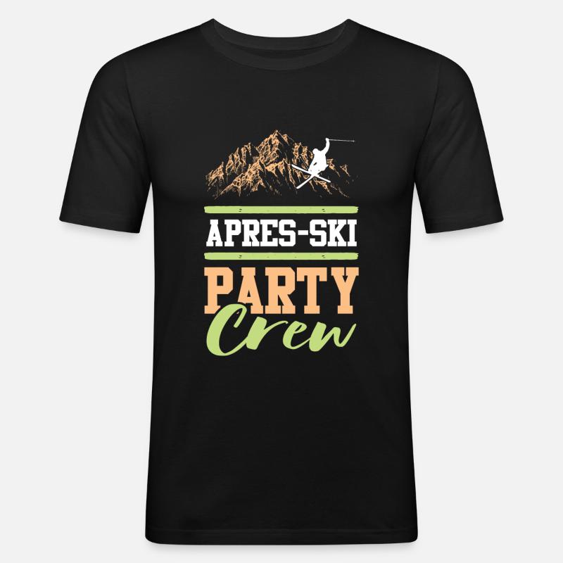 Apres Ski Crew - Männer Slim Fit T-Shirt - Schwarz
