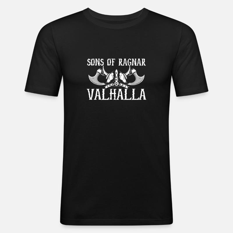 Fils de Ragnar Valhalla - T-shirt près du corps Homme - noir