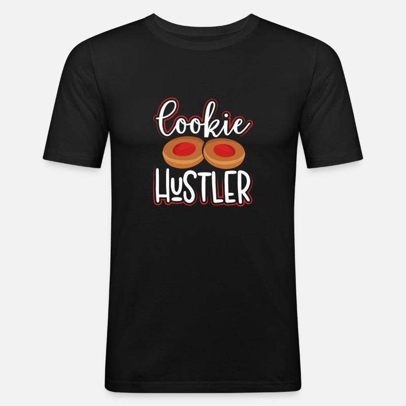 Cooler Cookie hustler - Männer Slim Fit T-Shirt - Schwarz