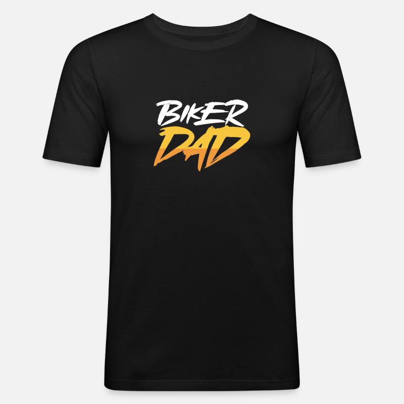 Biker vater - Männer Slim Fit T-Shirt - Schwarz