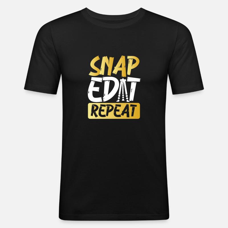 Snap Modifica ripetizione - Maglietta aderente da uomo - nero
