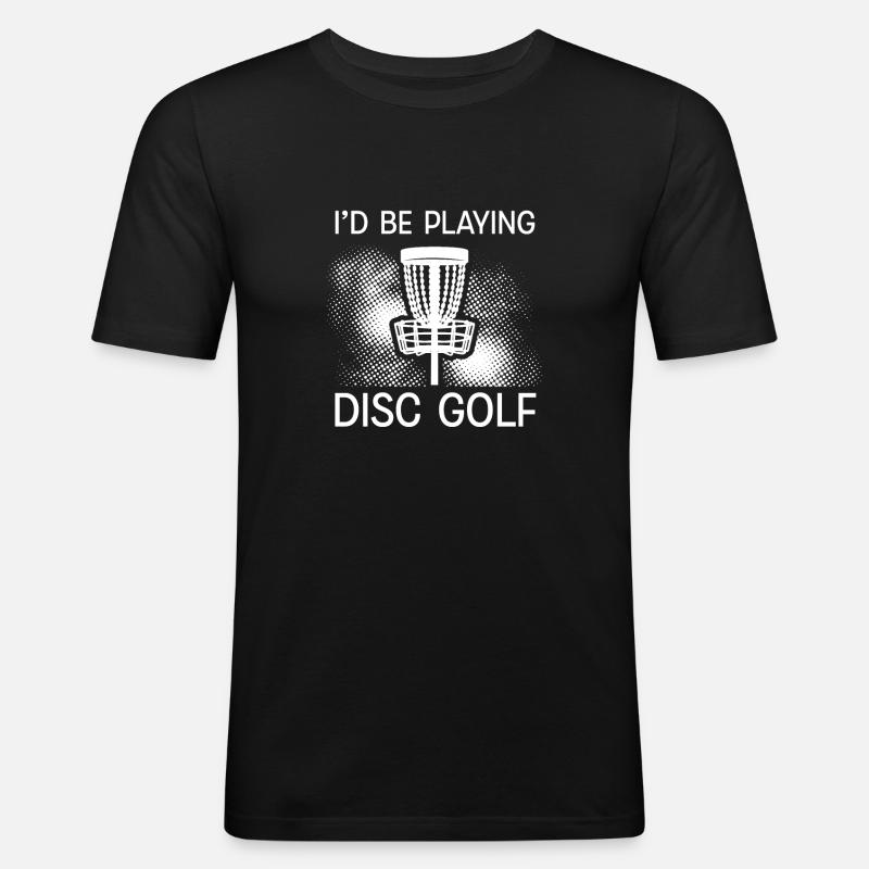 Ich Spiele Discgolf - Männer Slim Fit T-Shirt - Schwarz