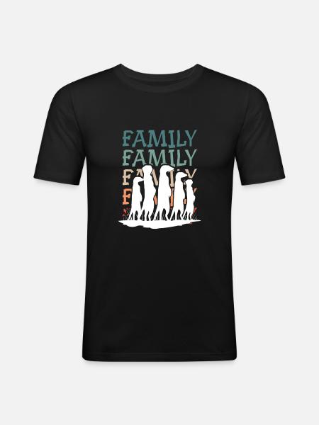 Meerkat family - Men's Slim Fit T-Shirt - black
