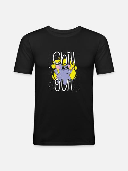 Refroidissement du chinchilla - T-shirt près du corps Homme - noir