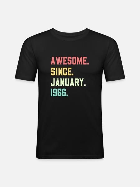 Génial depuis janvier 1966 - T-shirt près du corps Homme - noir