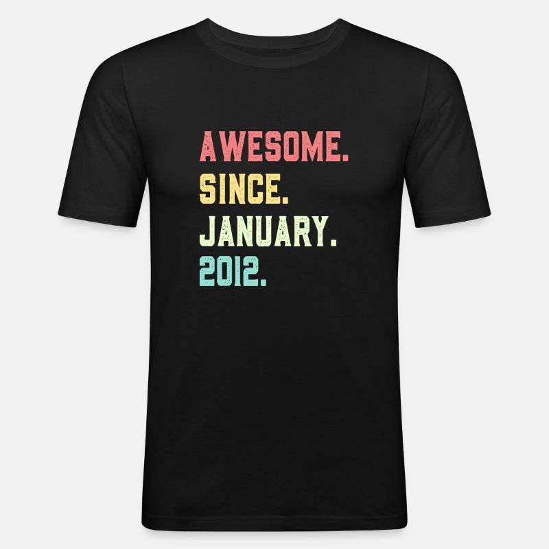 Großartig seit Januar 2012 - Männer Slim Fit T-Shirt - Schwarz