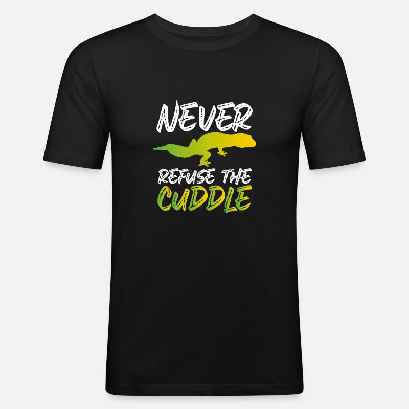 Never refuse to cuddle - Men's Slim Fit T-Shirt - black