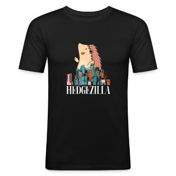 Hérissons dans la ville - T-shirt près du corps Homme - noir - Devant - Nik (191cm)