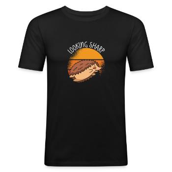 Rechercher Sharp Hedgehog - T-shirt près du corps Homme - noir - Devant - Nik (191cm)