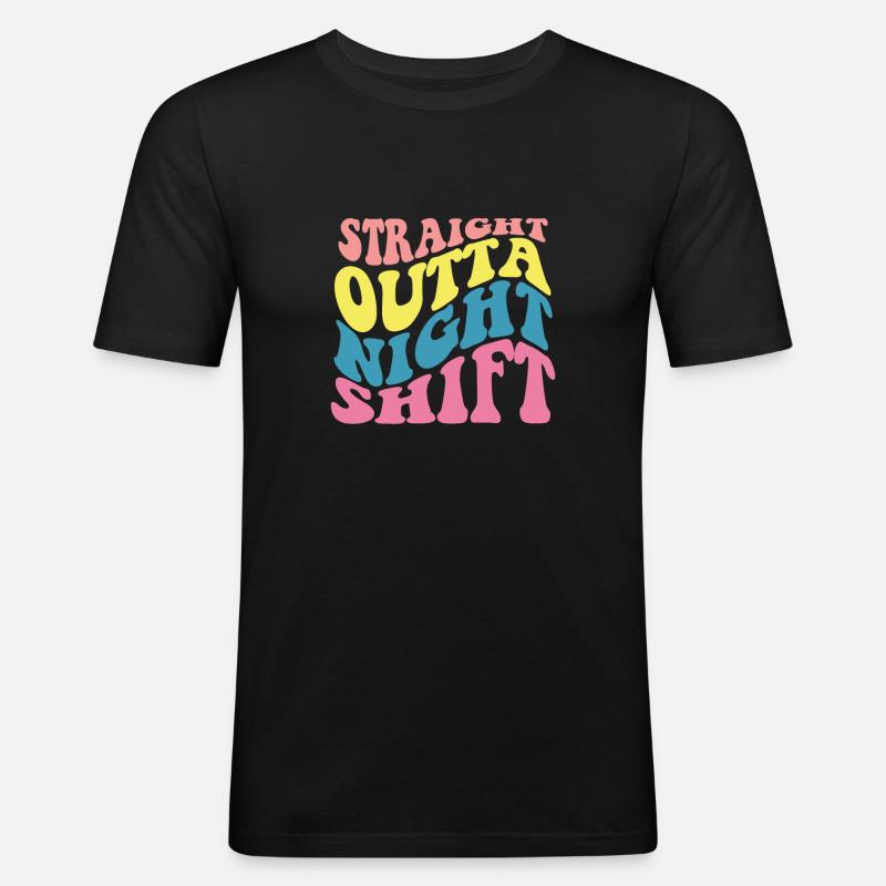 Directly from the night shift - Men's Slim Fit T-Shirt - black