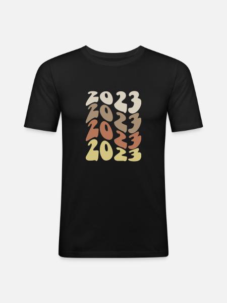 2023 in four colours - Men's Slim Fit T-Shirt - black