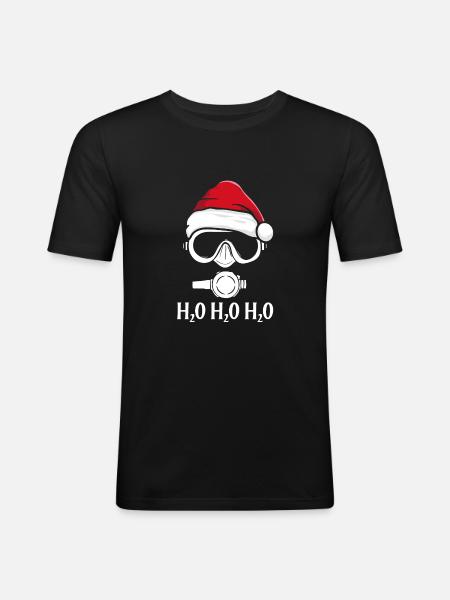 Divers at Santa Claus - Men's Slim Fit T-Shirt - black