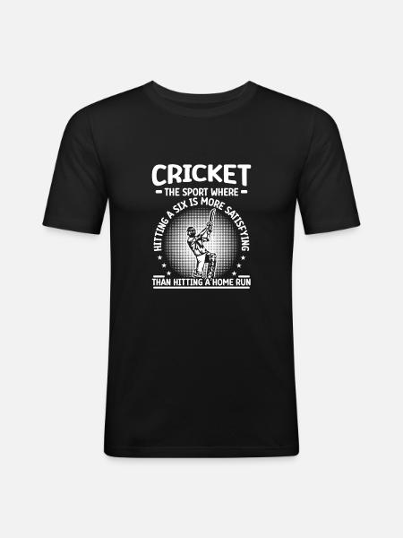 Cricket hits a home run - Men's Slim Fit T-Shirt - black