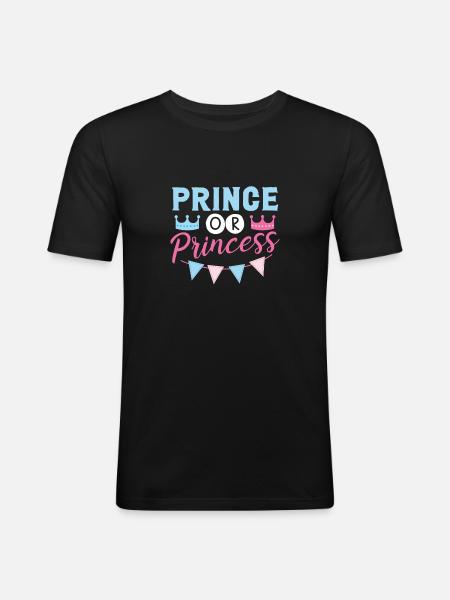 Prinz Oder Prinzessin - Männer Slim Fit T-Shirt - Schwarz